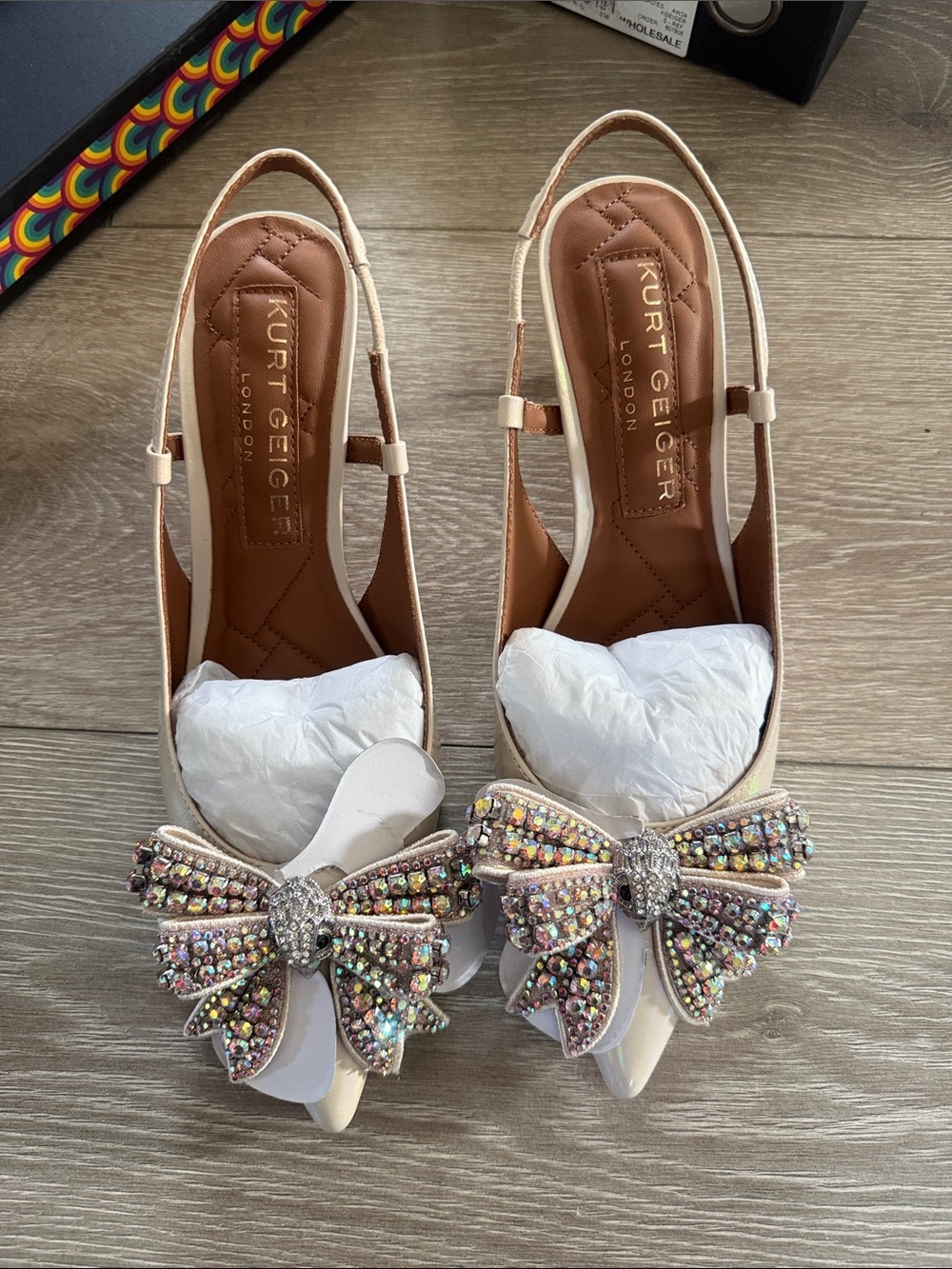 Kurt Geiger Belgravia Bone Pointed Slingback Heels
